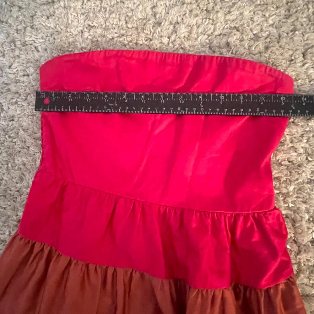 Forever 21 Strapless Pink Brown Colorblock Maxi Dress S - Picture 5 of 9